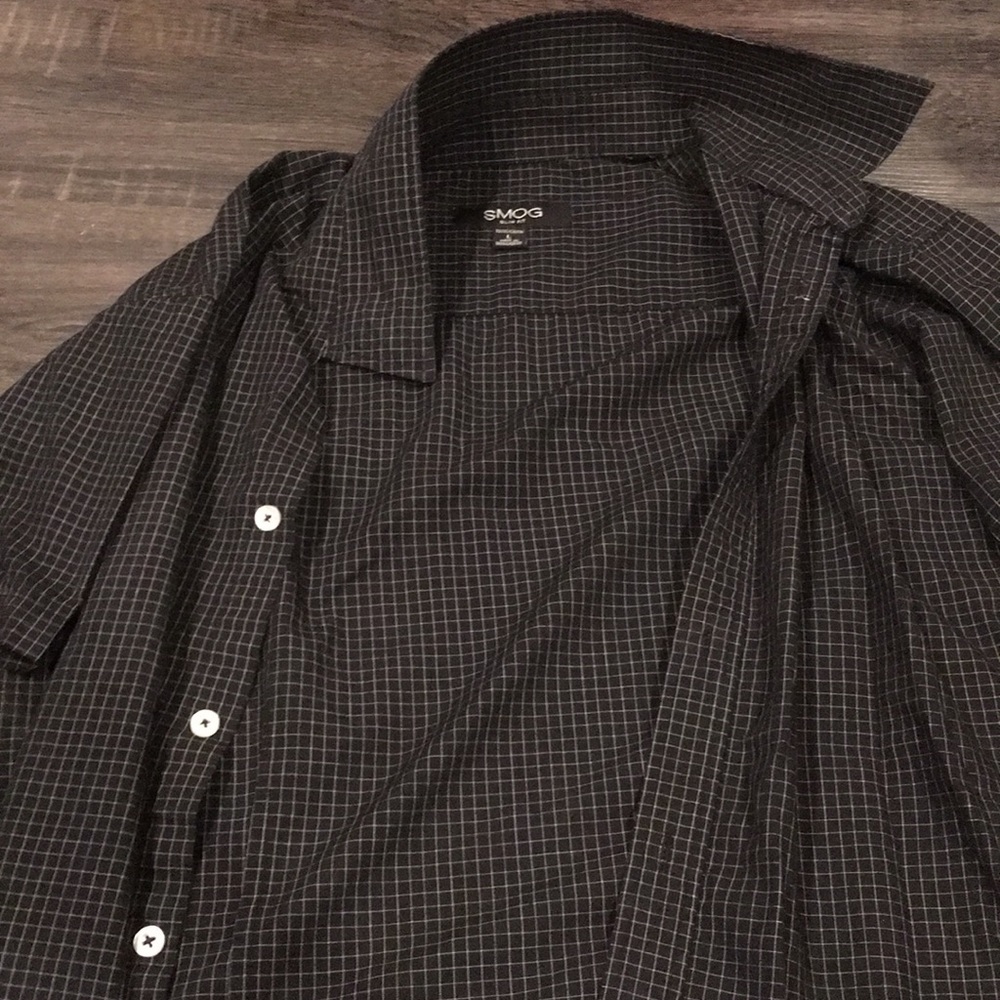 SMOG slim fit button down casual shirt